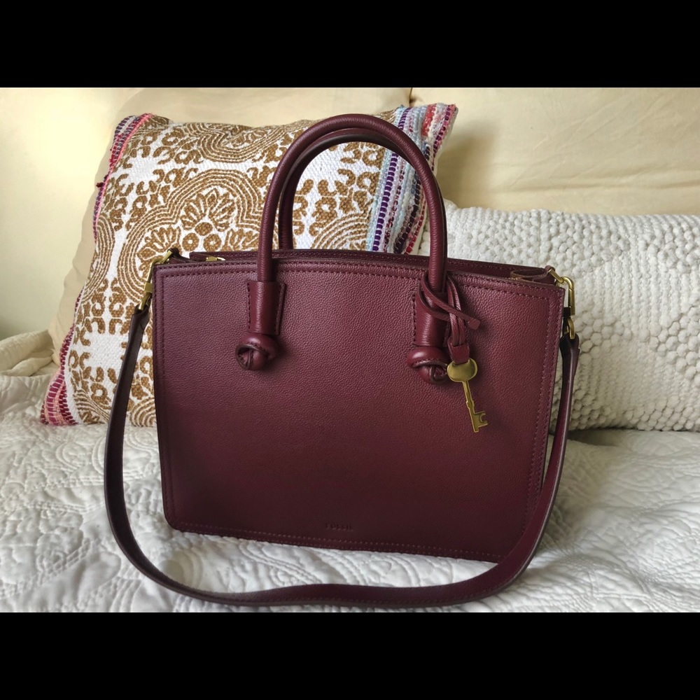 Fossil Maroon Satchel